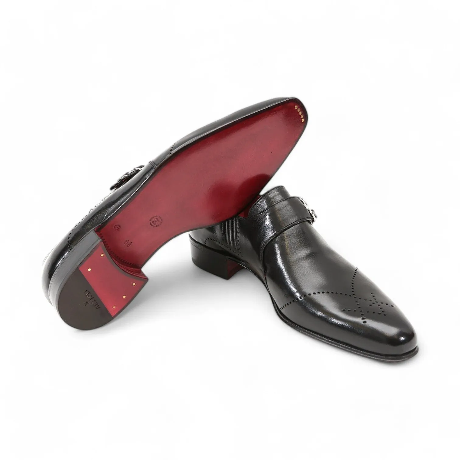 Artioli Adriano Men's Shoes Buffalo Leather Double Monk-Straps Loafers (ART1000)