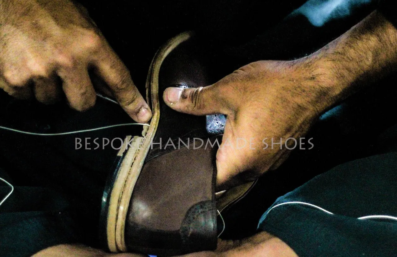 Bespoke Two Tone Black Leather Beige Suede Formal Shoes, Slip On Loafers Monk Strap Shoes