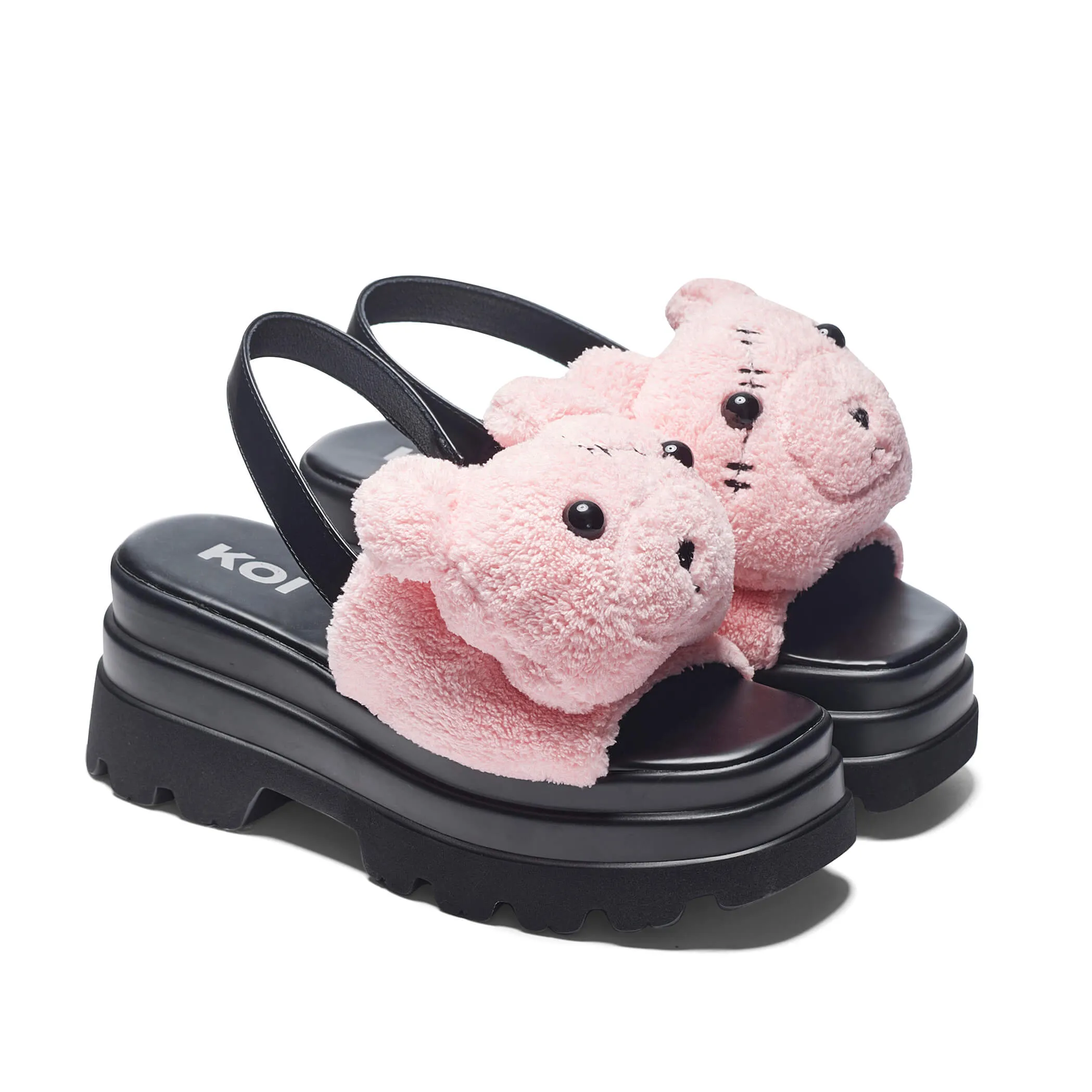 Binky Fuzzy Chunky Sandals - Pink