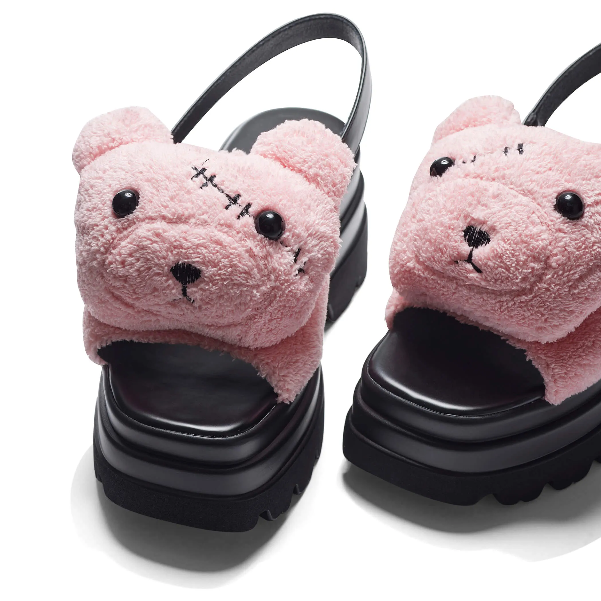 Binky Fuzzy Chunky Sandals - Pink