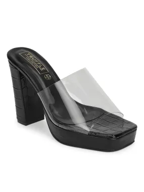 Black Clear Perspex High Heel Mules (TC-SLC-N1104-BLK)