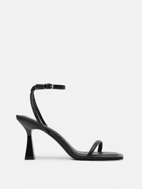 Black one-strap French sandals