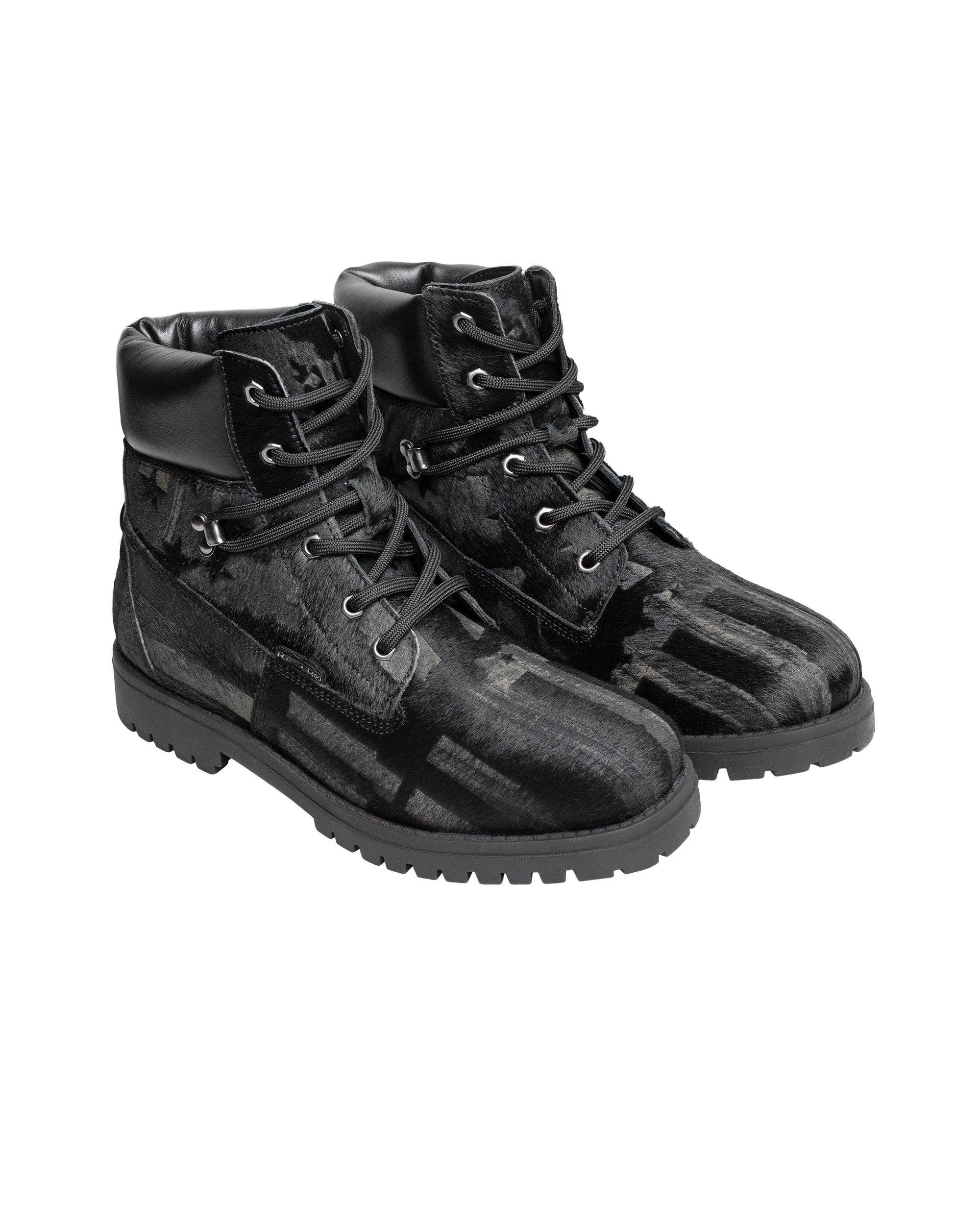 Black Pony Utility Boots