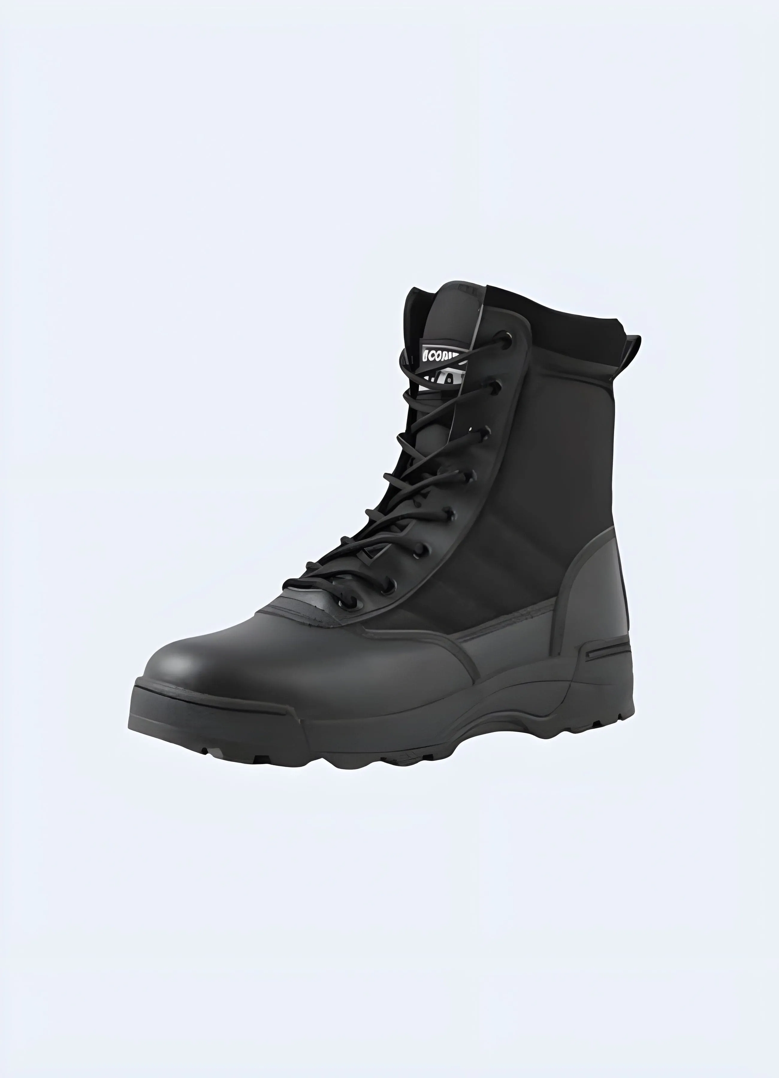 Black Techwear Boots with Side Zip