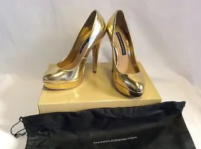 Brand New French Connection Gold Metalic Platform Heels Size 3/36