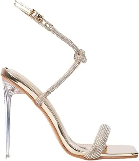 Bria Rhinestone Bling Clear High Heel Sandals