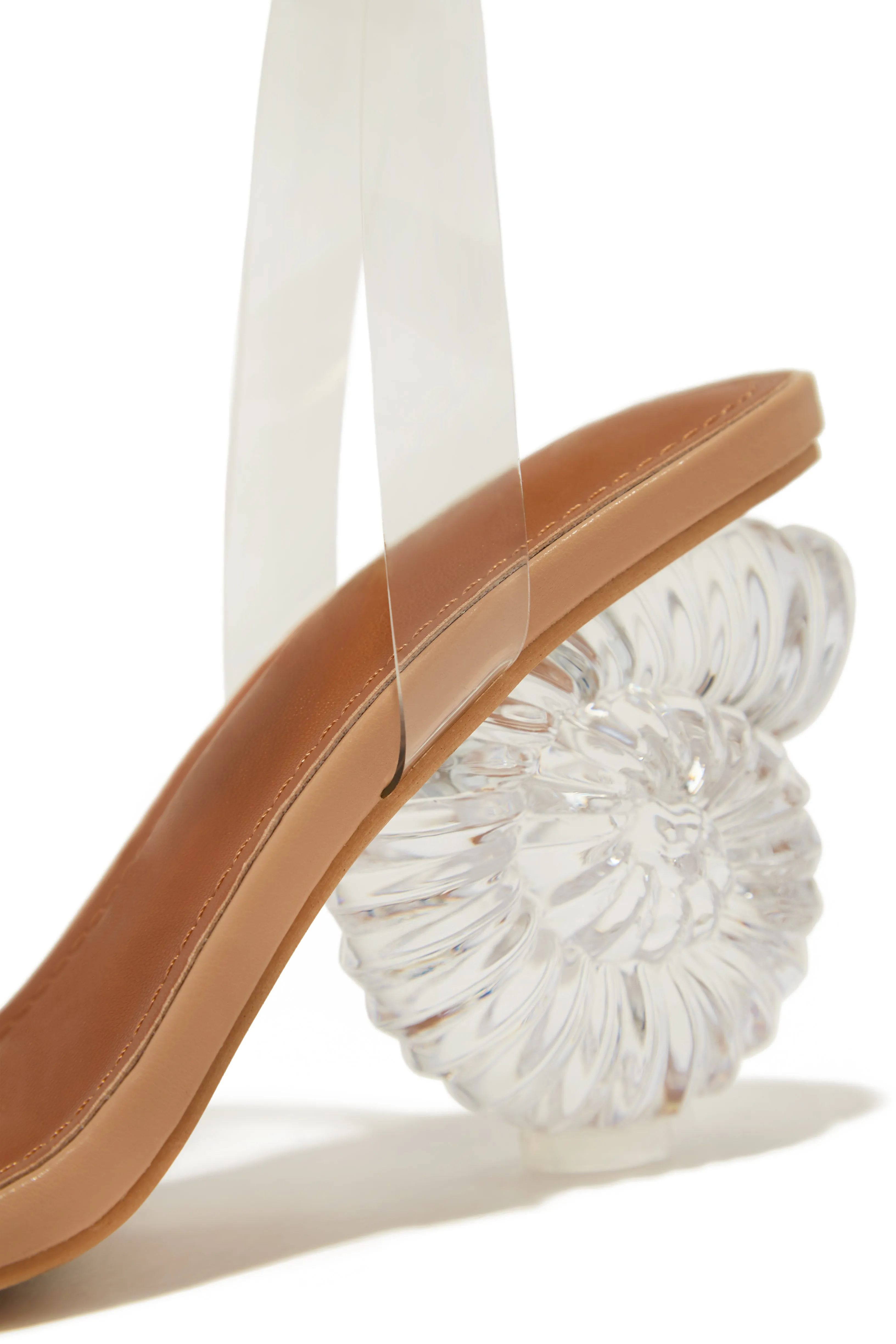 Capri Clear Strap Heels - Nude