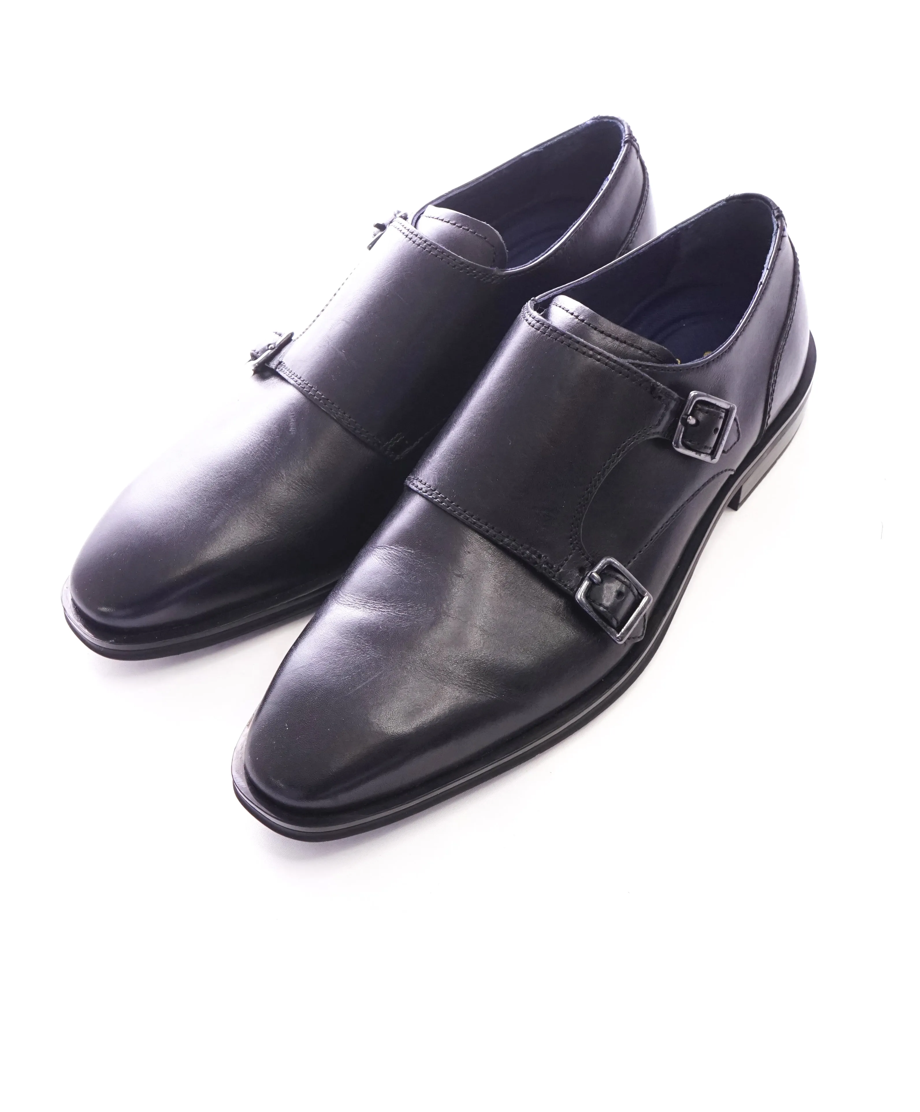 COLE HAAN - Black Sleek Double Monk Strap Loafers "Grand OS” - 7