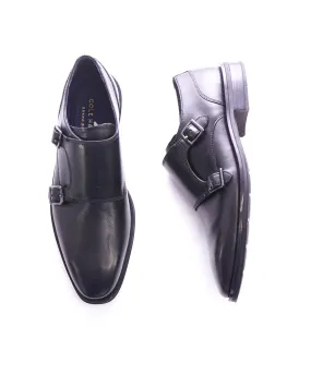 COLE HAAN - Black Sleek Double Monk Strap Loafers "Grand OS” - 7