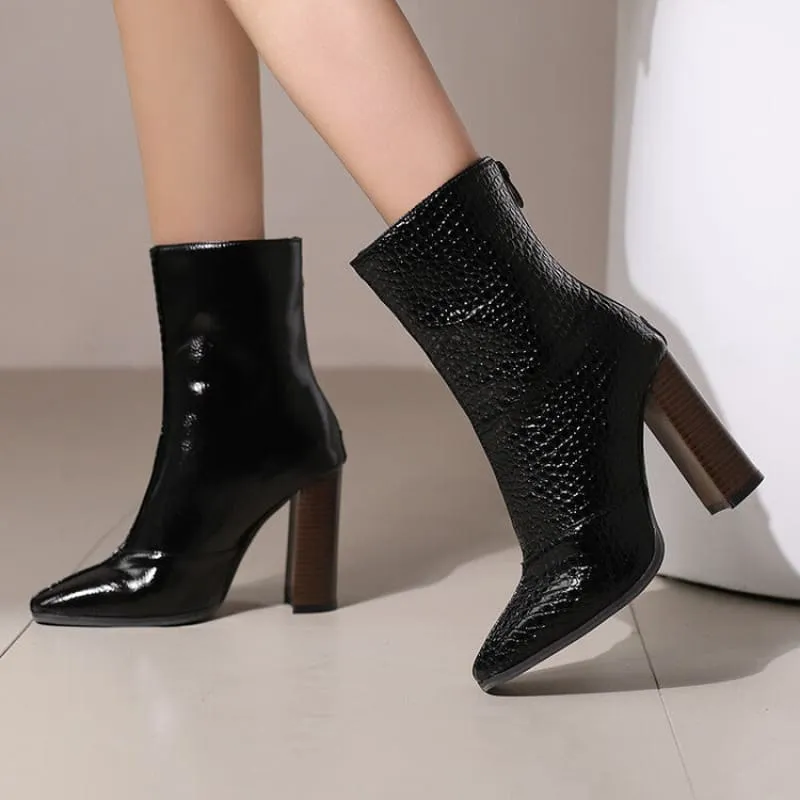 Drag Queen High Heel French Style Ankle Boots for Glamorous Steps