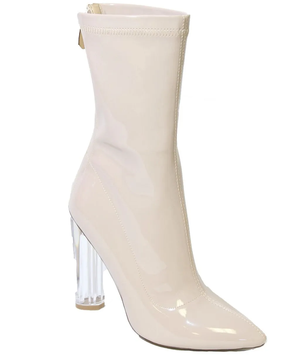 Elise Boots Clear-Block Heel