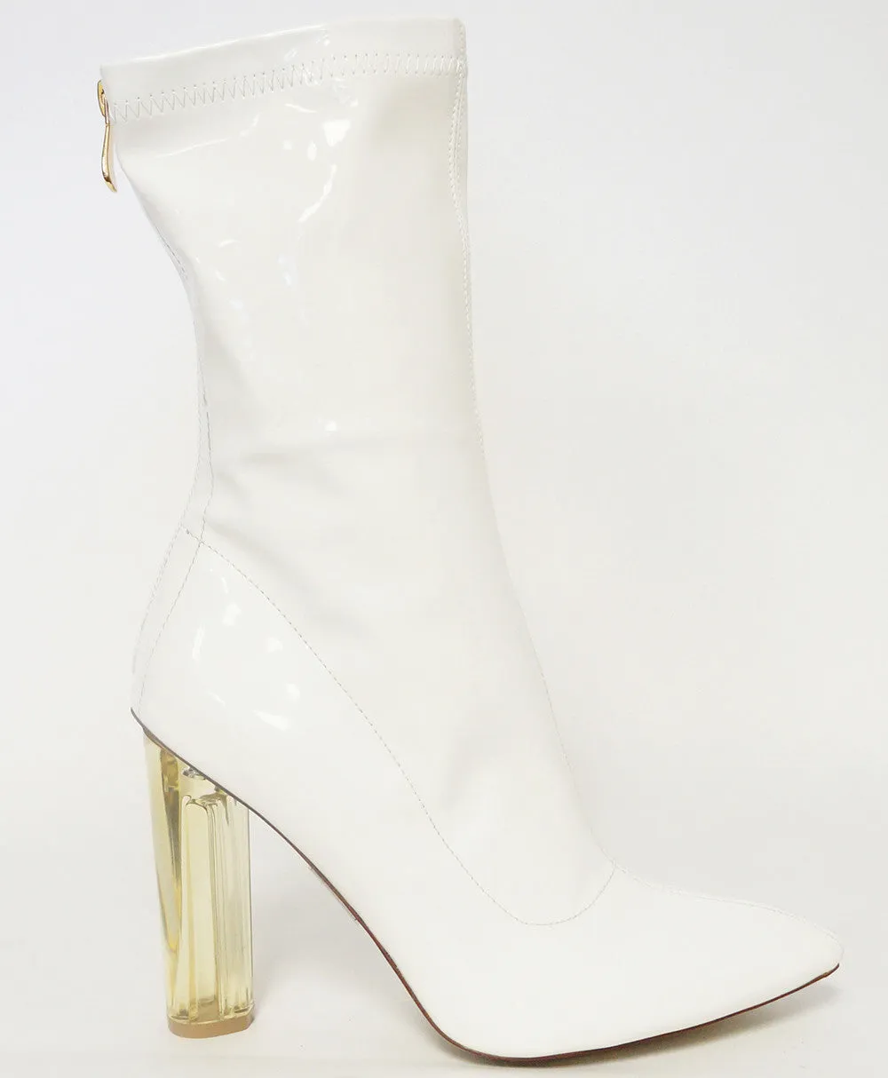 Elise Boots Clear-Block Heel