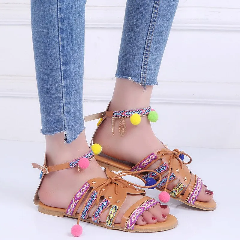 elveswallet Bohemian Fish Mouth Sandals