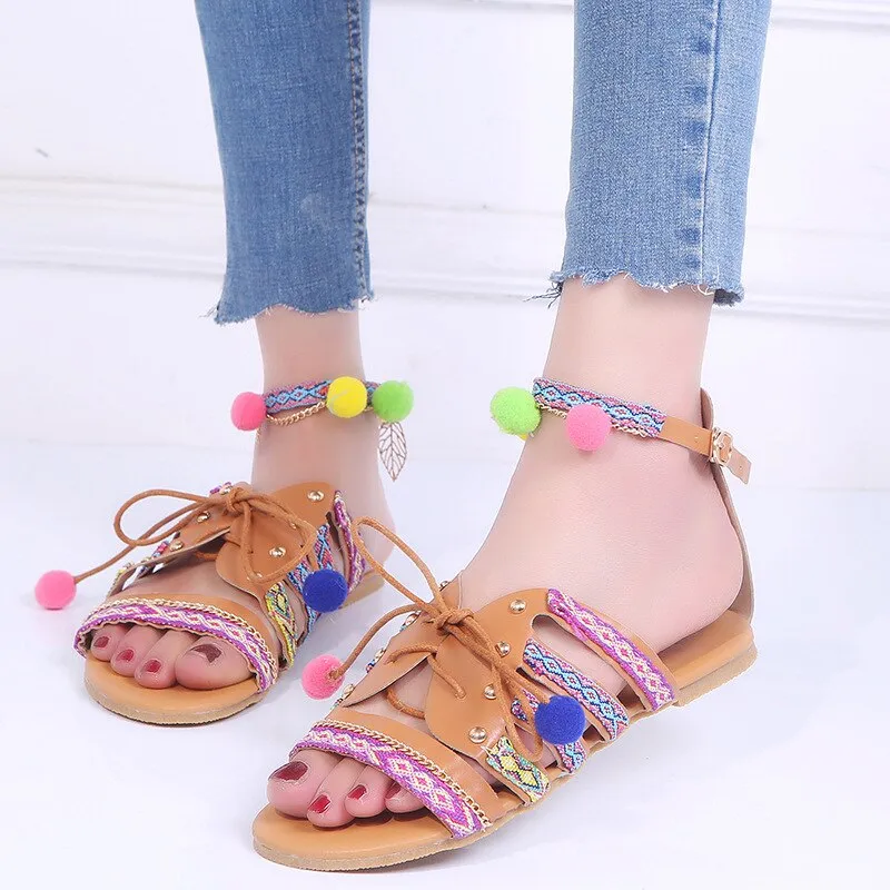 elveswallet Bohemian Fish Mouth Sandals