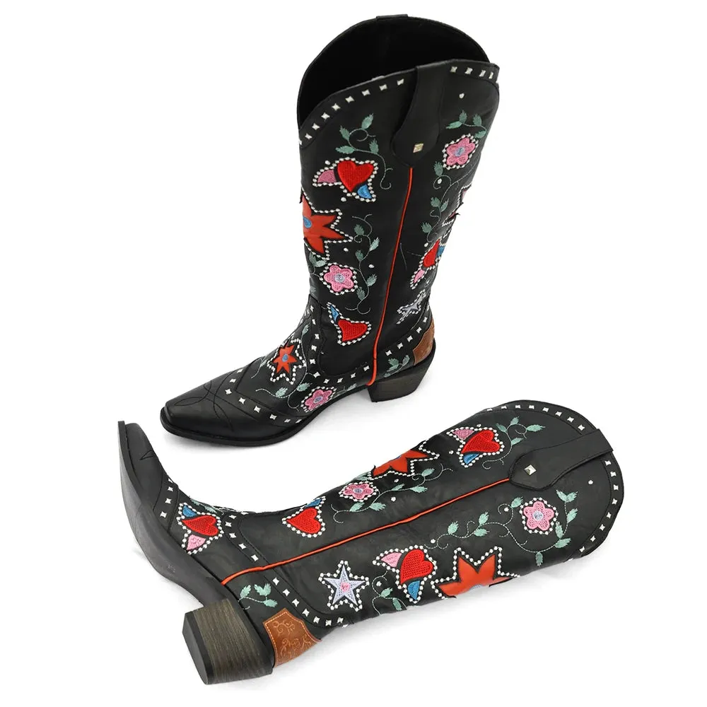 Embroidered Western Boots