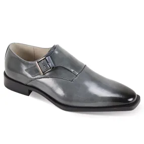 Giovanni Grey Men's Monkstrap Dress Shoe Genuine Leather Style-STERLING