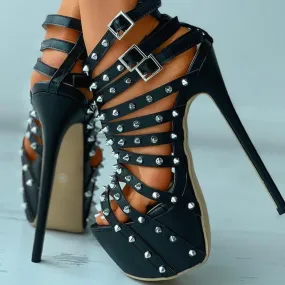 Gladiator Studded Strap High Sandals