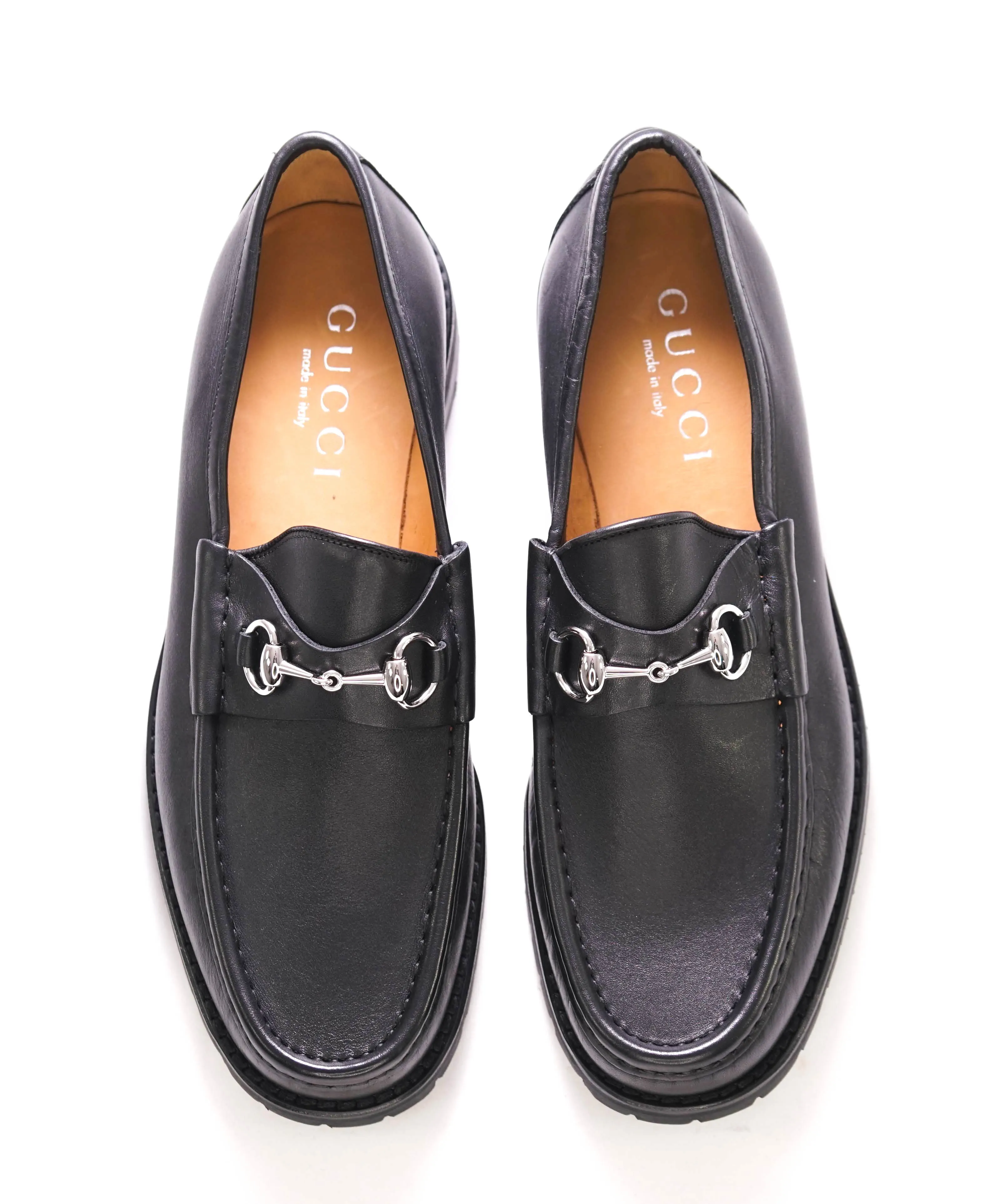 GUCCI - Horse-bit Loafers Black Leather Iconic Style - 11 US (10.5 M G Stamped On Shoe)