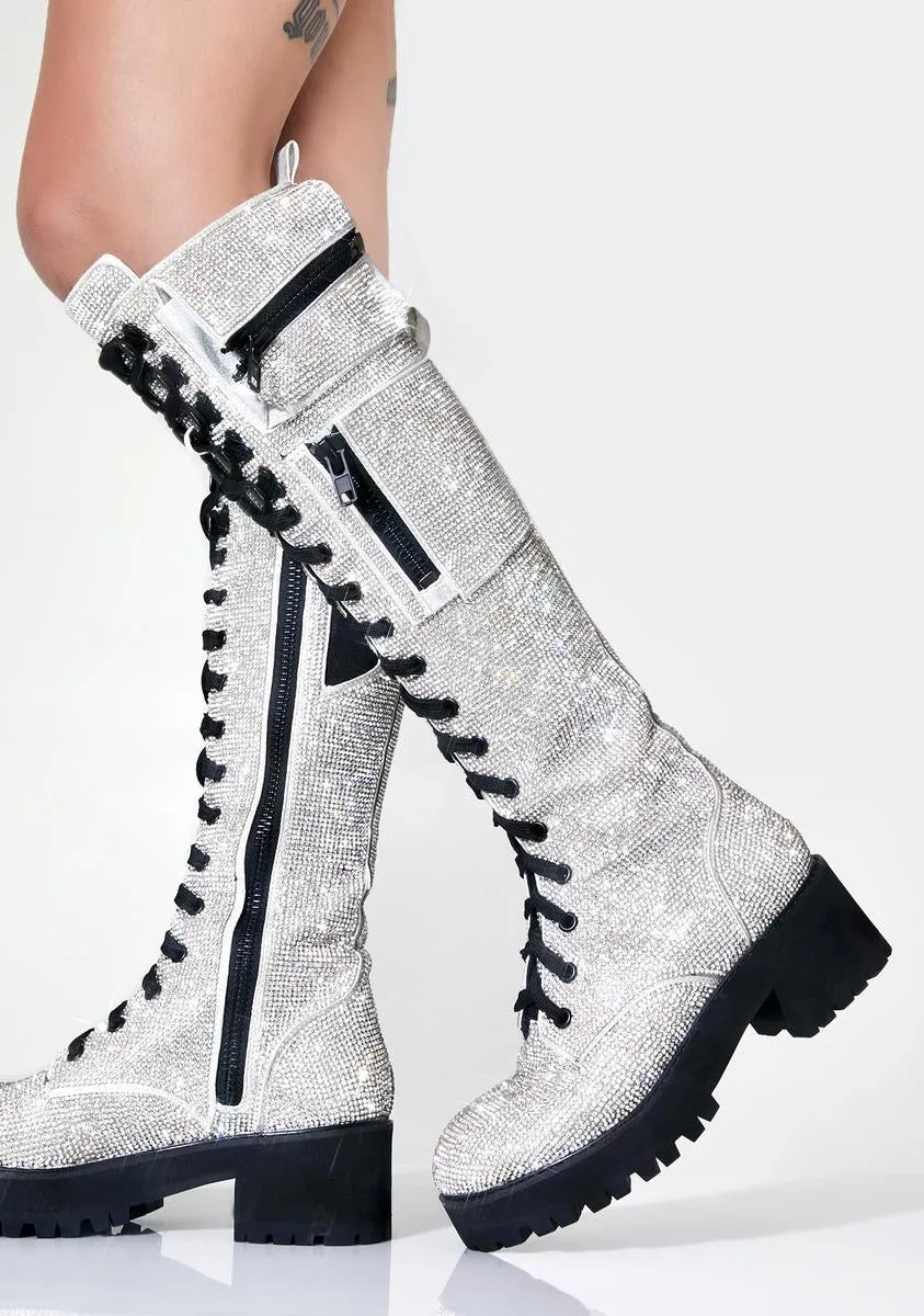 Icy Bling Brigade Pocket Combat Boots