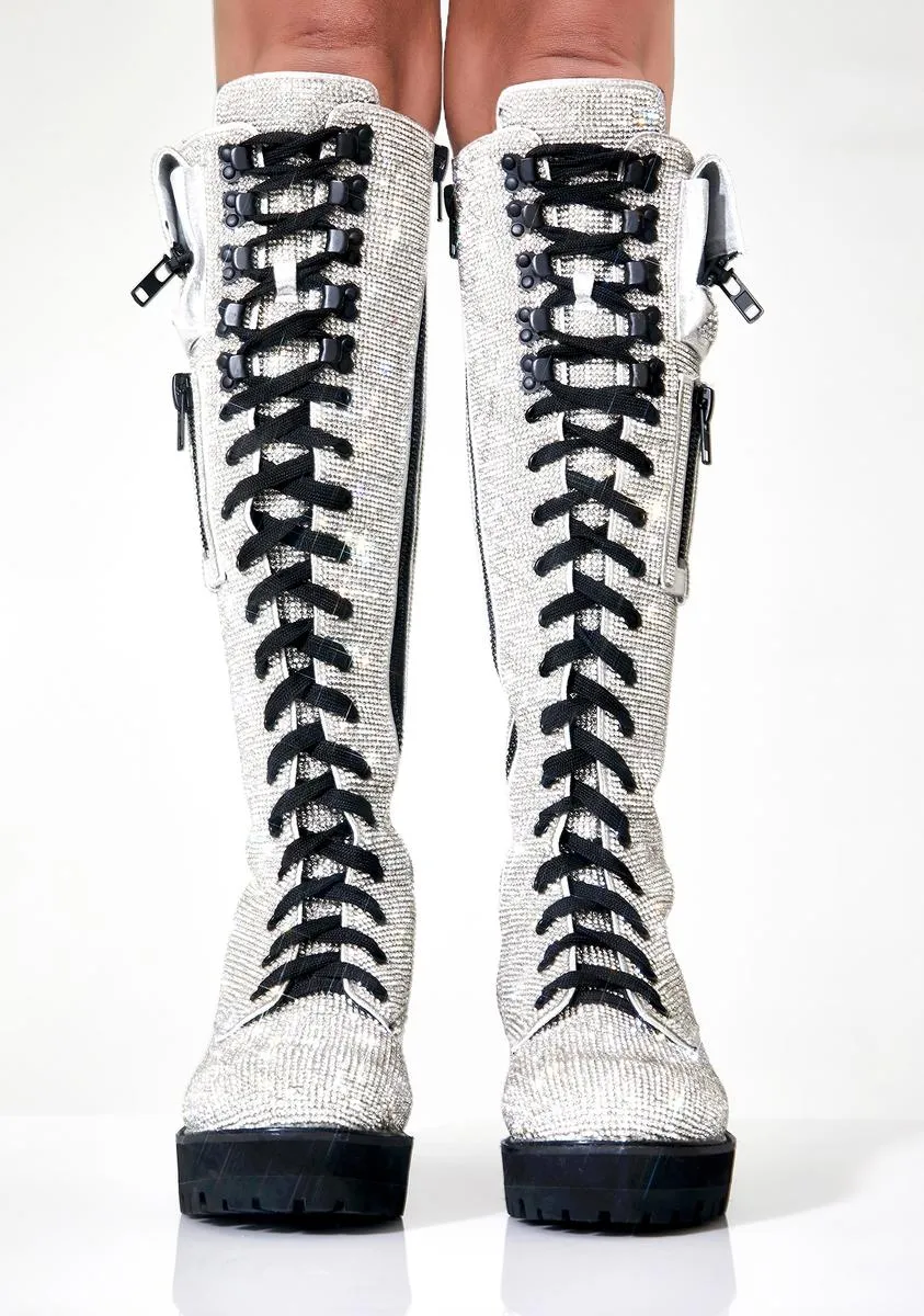 Icy Bling Brigade Pocket Combat Boots