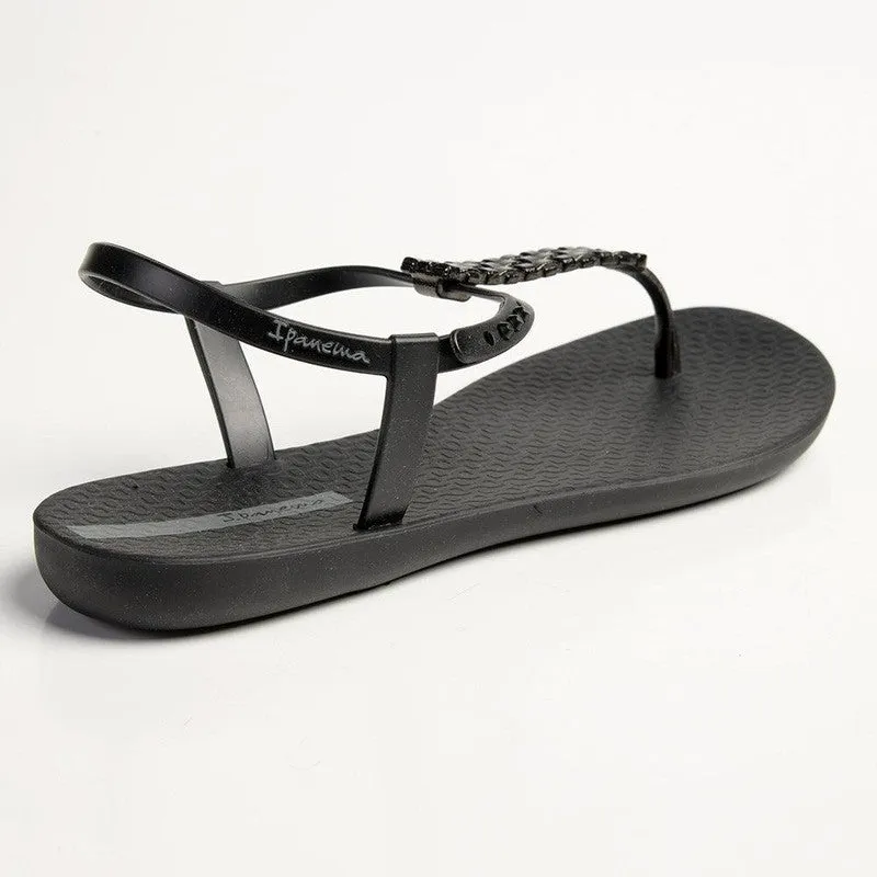 Ipanema Weave Trim Back Strap Sandals - Black