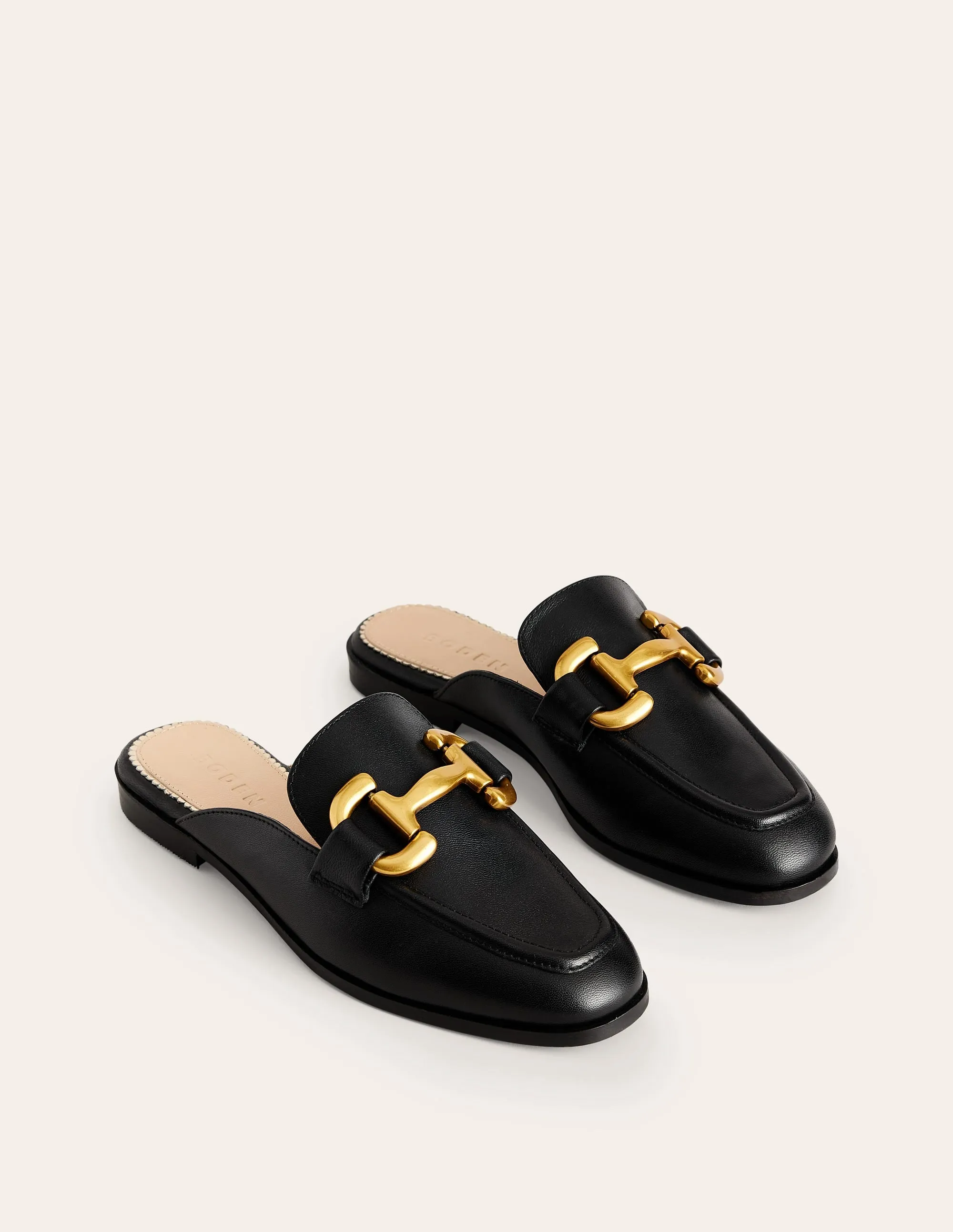 Iris Snaffle Mule Loafers-Black