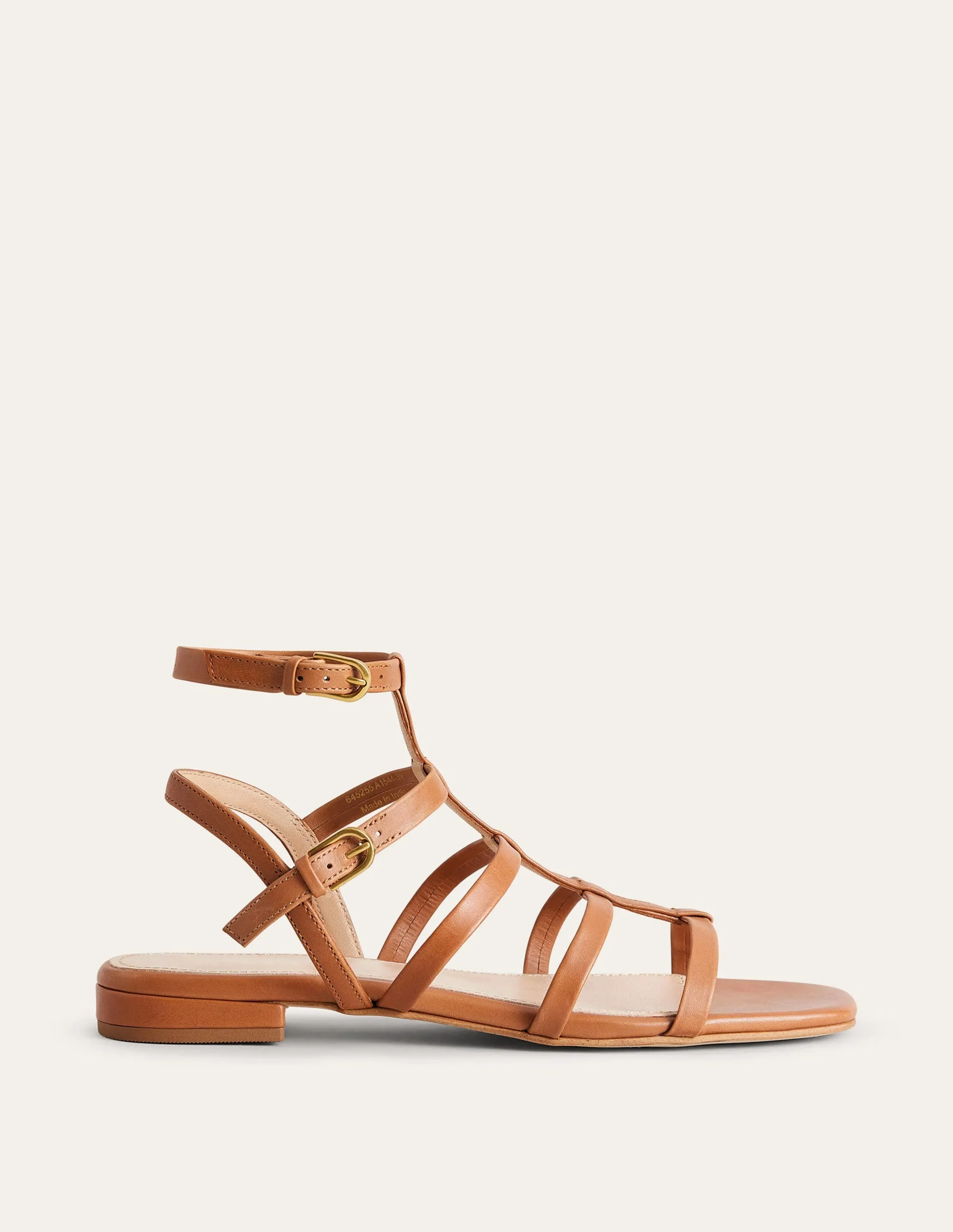 Leather Gladiator Sandals-Tan