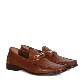 Leather Loafer Customized Tan darker Laser Text