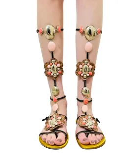 Louis Vuitton Embellished Gladiator Sandals. Size 39