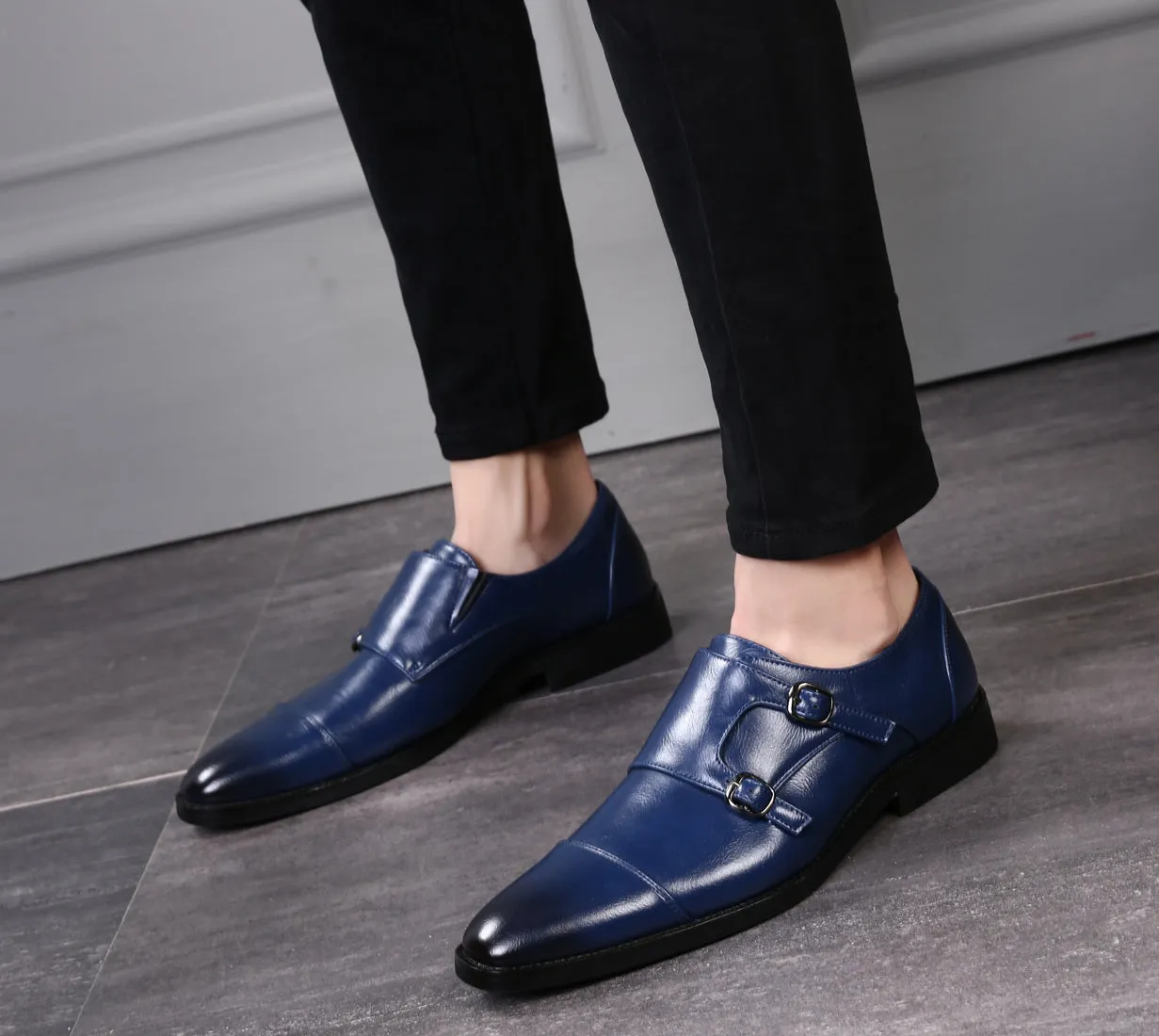 Men's Monk Strap Cap Toe Loafers