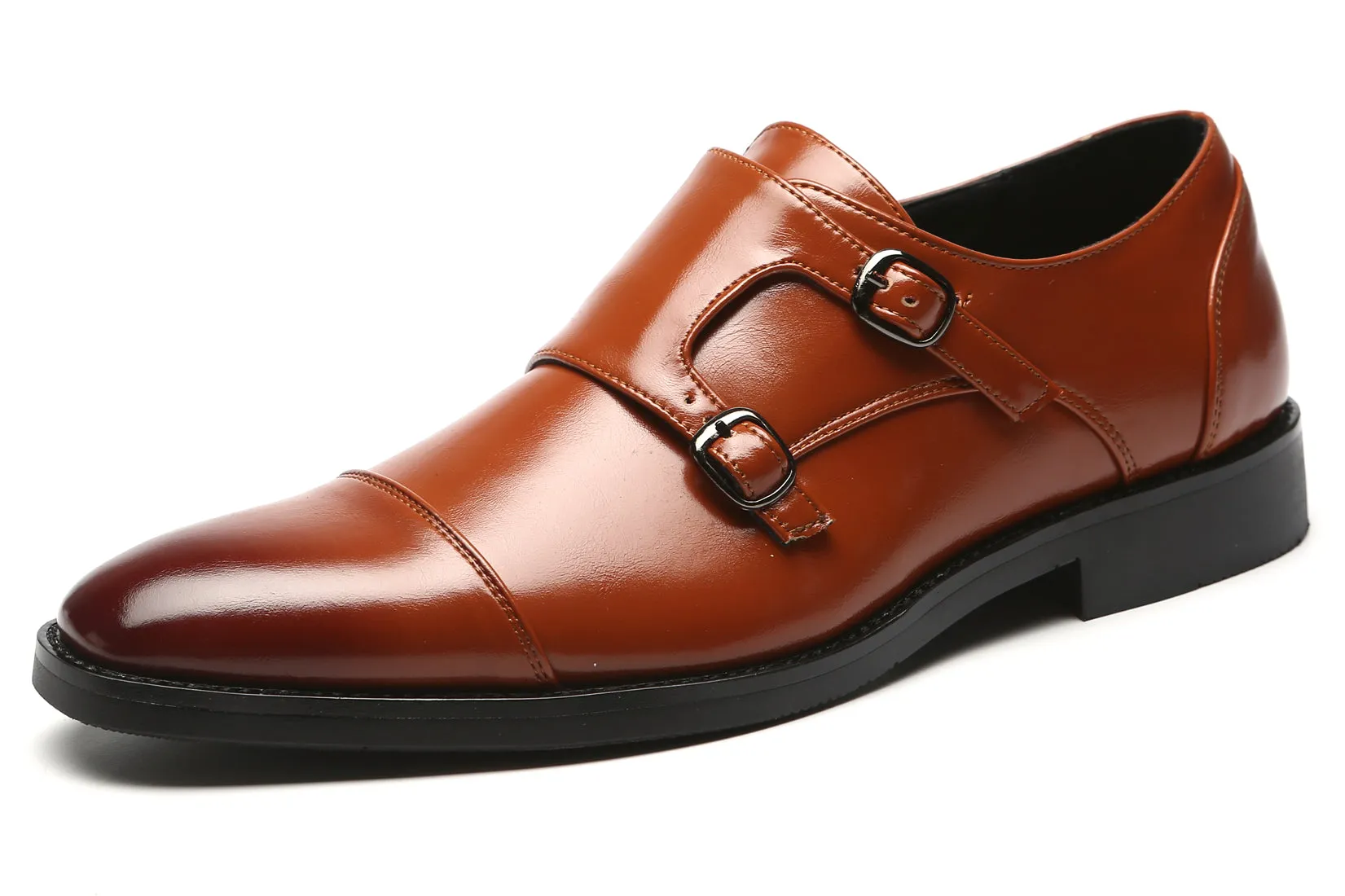 Men's Monk Strap Cap Toe Loafers