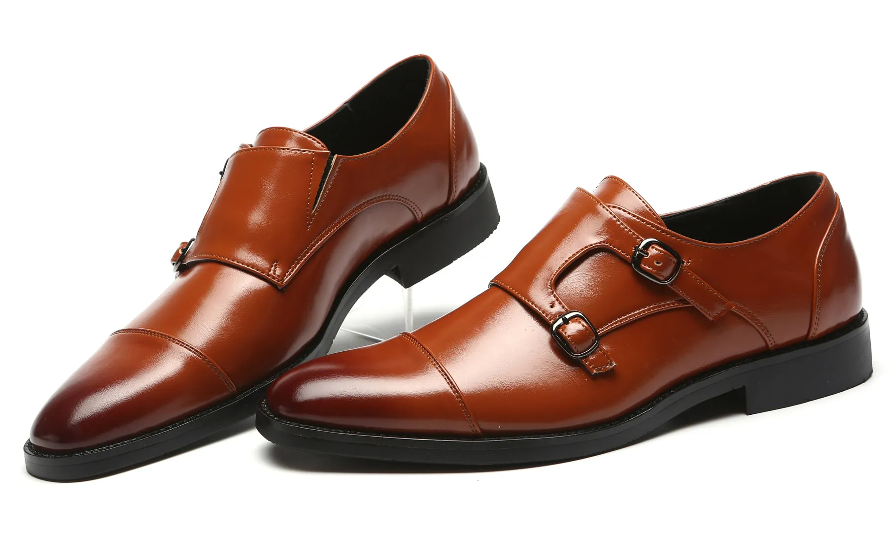 Men's Monk Strap Cap Toe Loafers