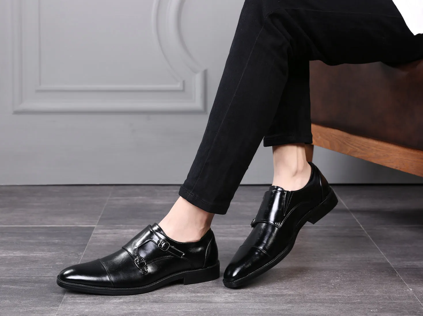 Men's Monk Strap Cap Toe Loafers