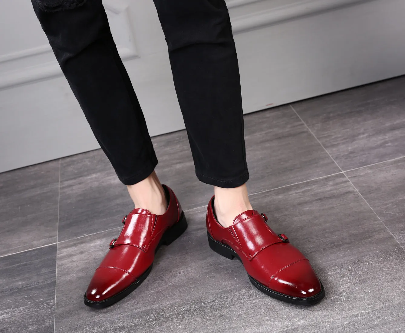 Men's Monk Strap Cap Toe Loafers