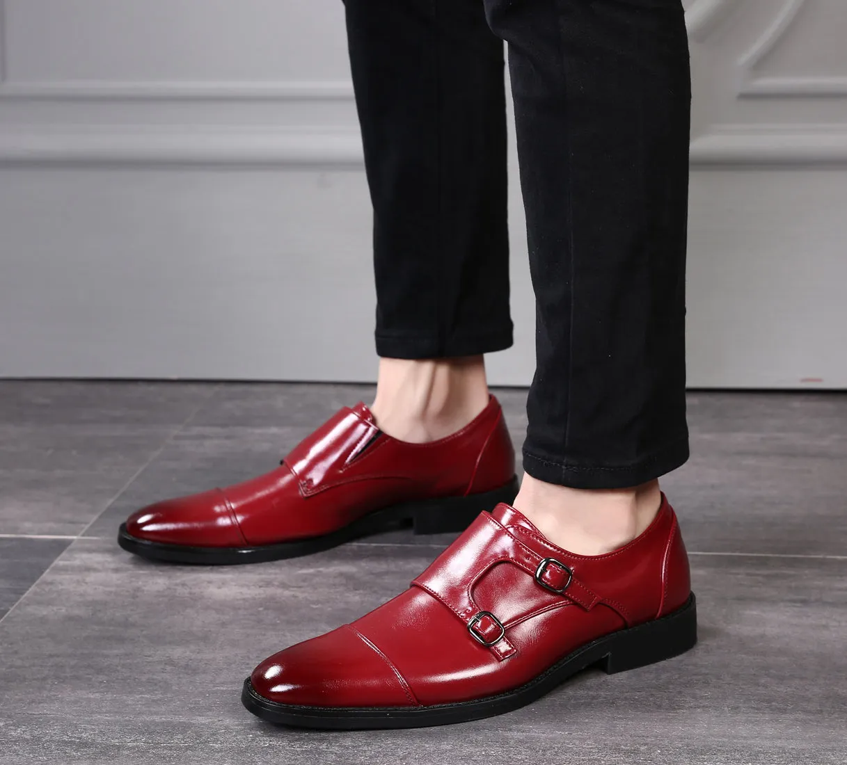 Men's Monk Strap Cap Toe Loafers