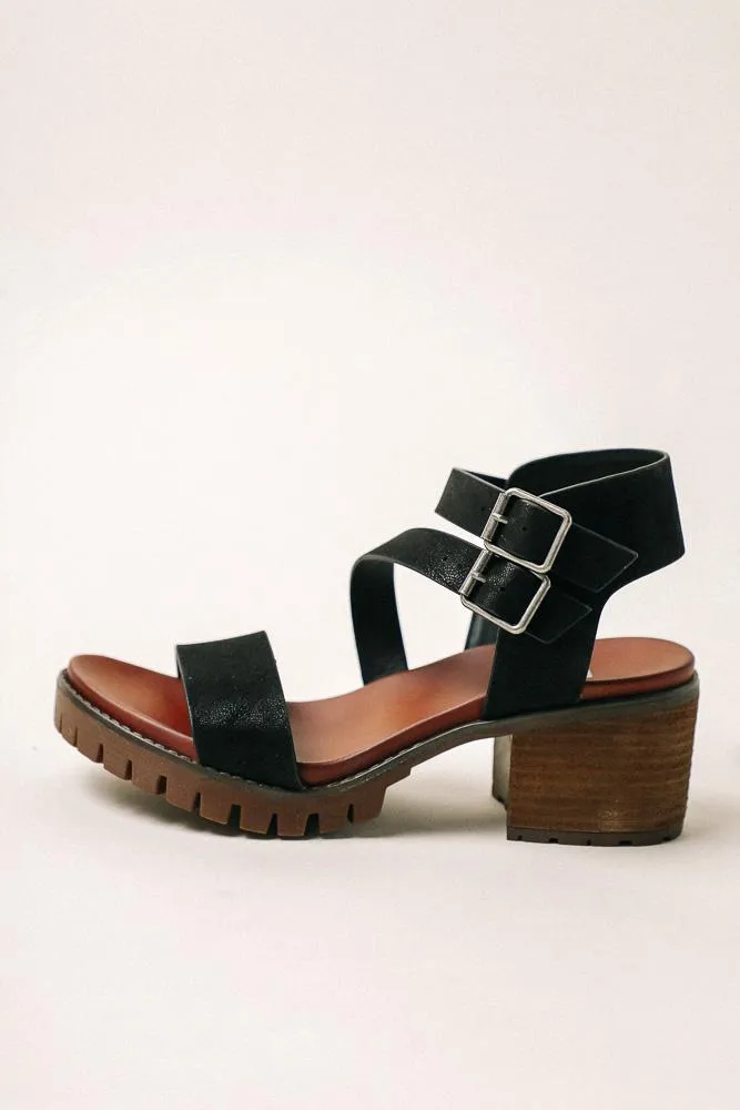 MIA Leyna Chunky Heeled Sandals in Black