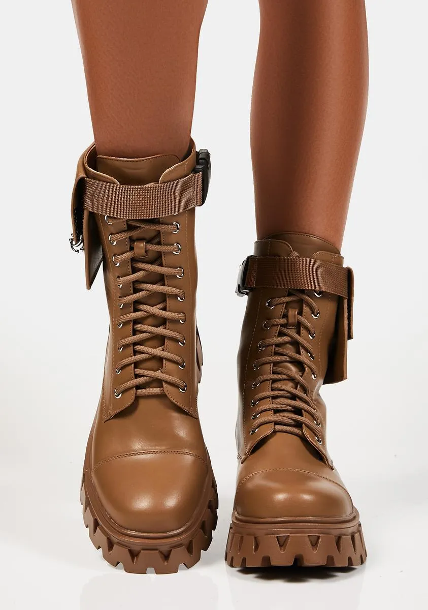 Mocha Banshee Combat Boots