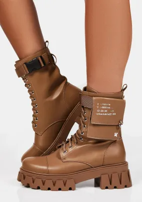 Mocha Banshee Combat Boots