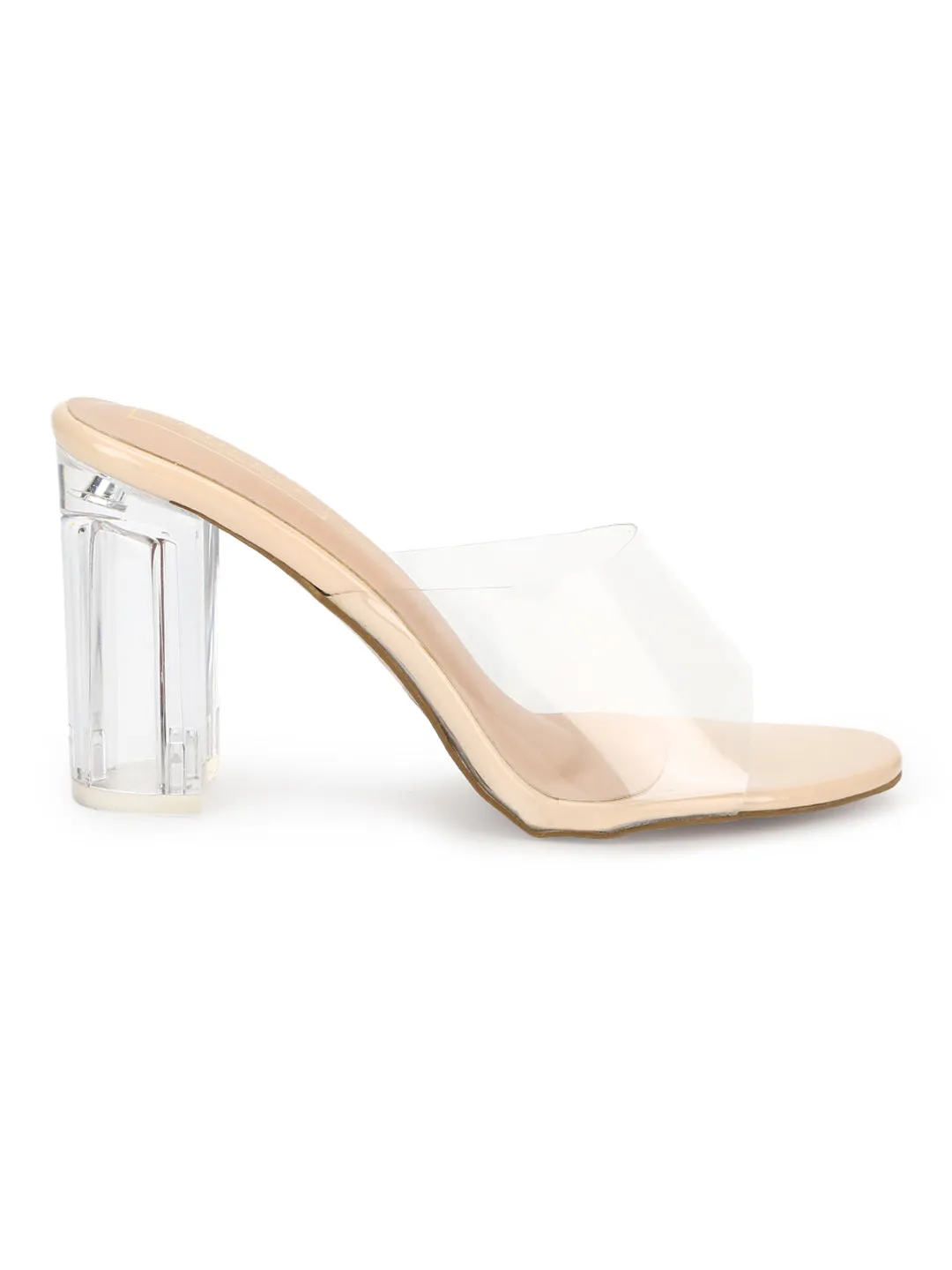 Nude Clear Perspex High Heel Mules