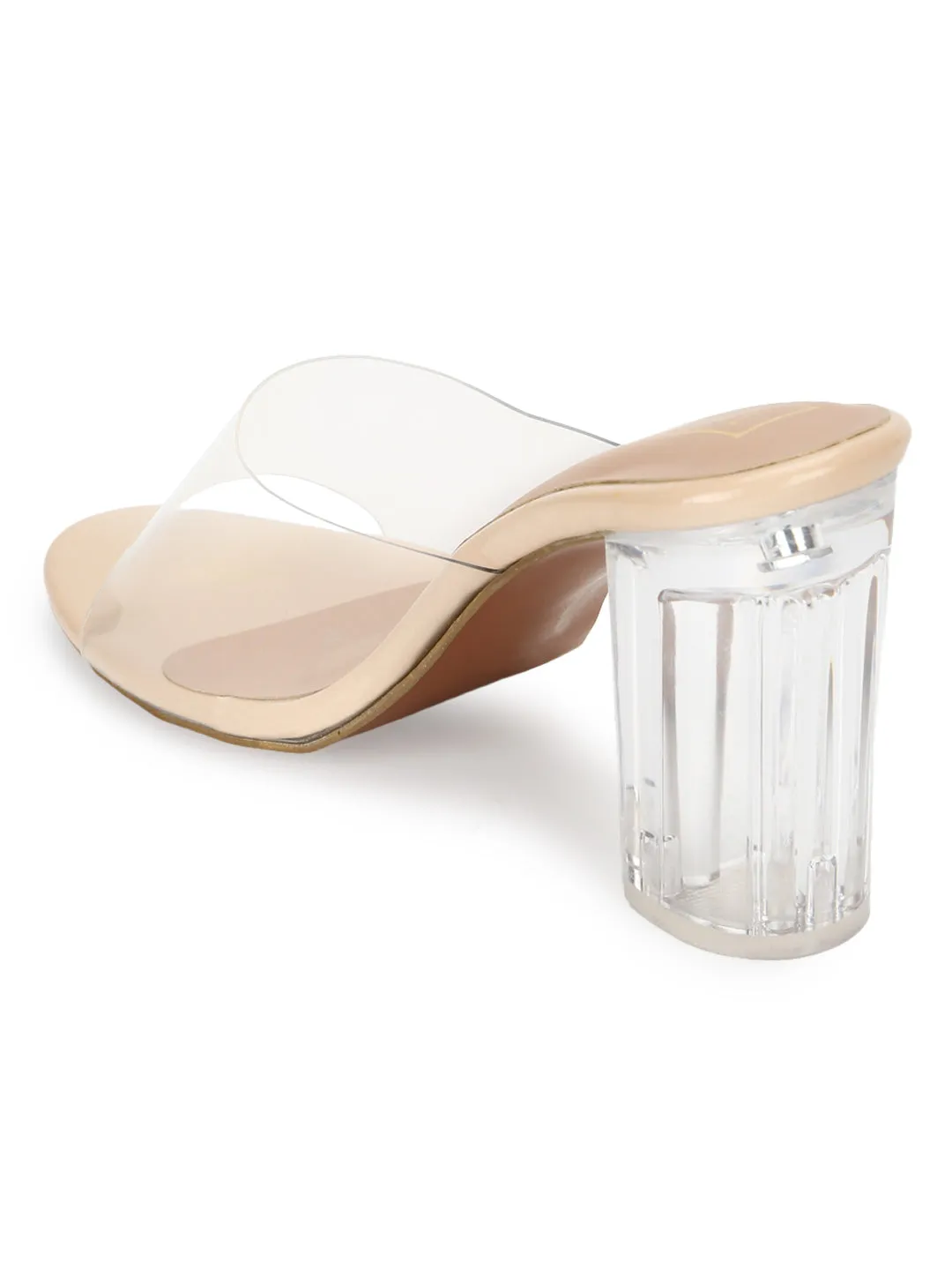 Nude Clear Perspex High Heel Mules