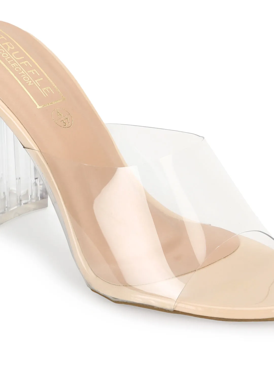 Nude Clear Perspex High Heel Mules