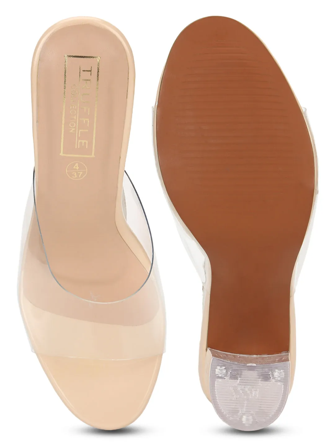 Nude Clear Perspex High Heel Mules