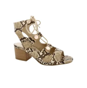 Penny Loves Kenny Serge Women Lace Up Sandal In Natural Faux Snake