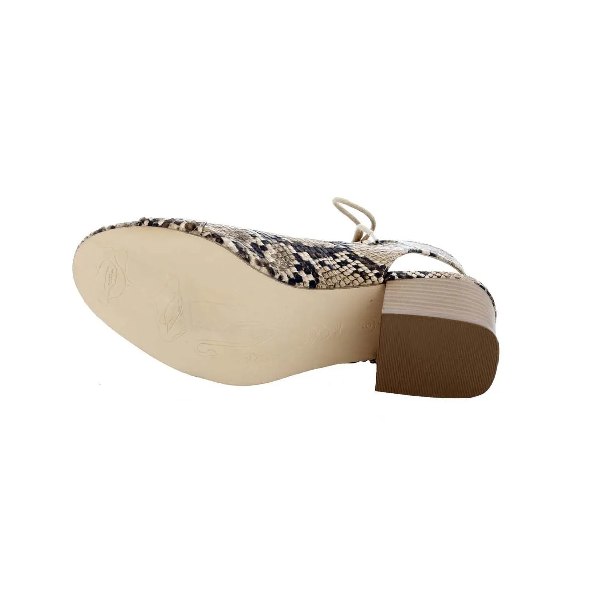 Penny Loves Kenny Serge Women Lace Up Sandal In Natural Faux Snake