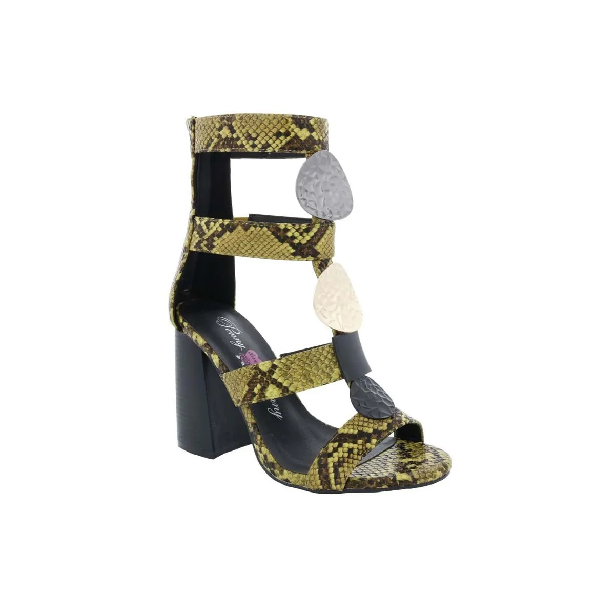 Penny Loves Kenny Tymber Women Sandals In Green Faux Snake