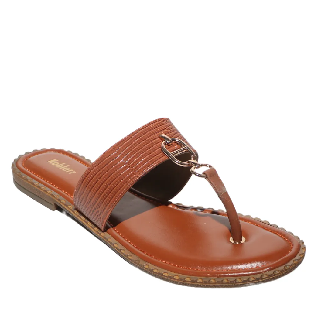 Tan T-strap Flats