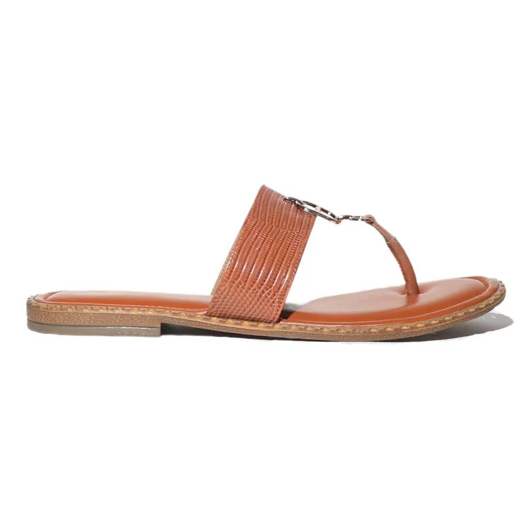 Tan T-strap Flats