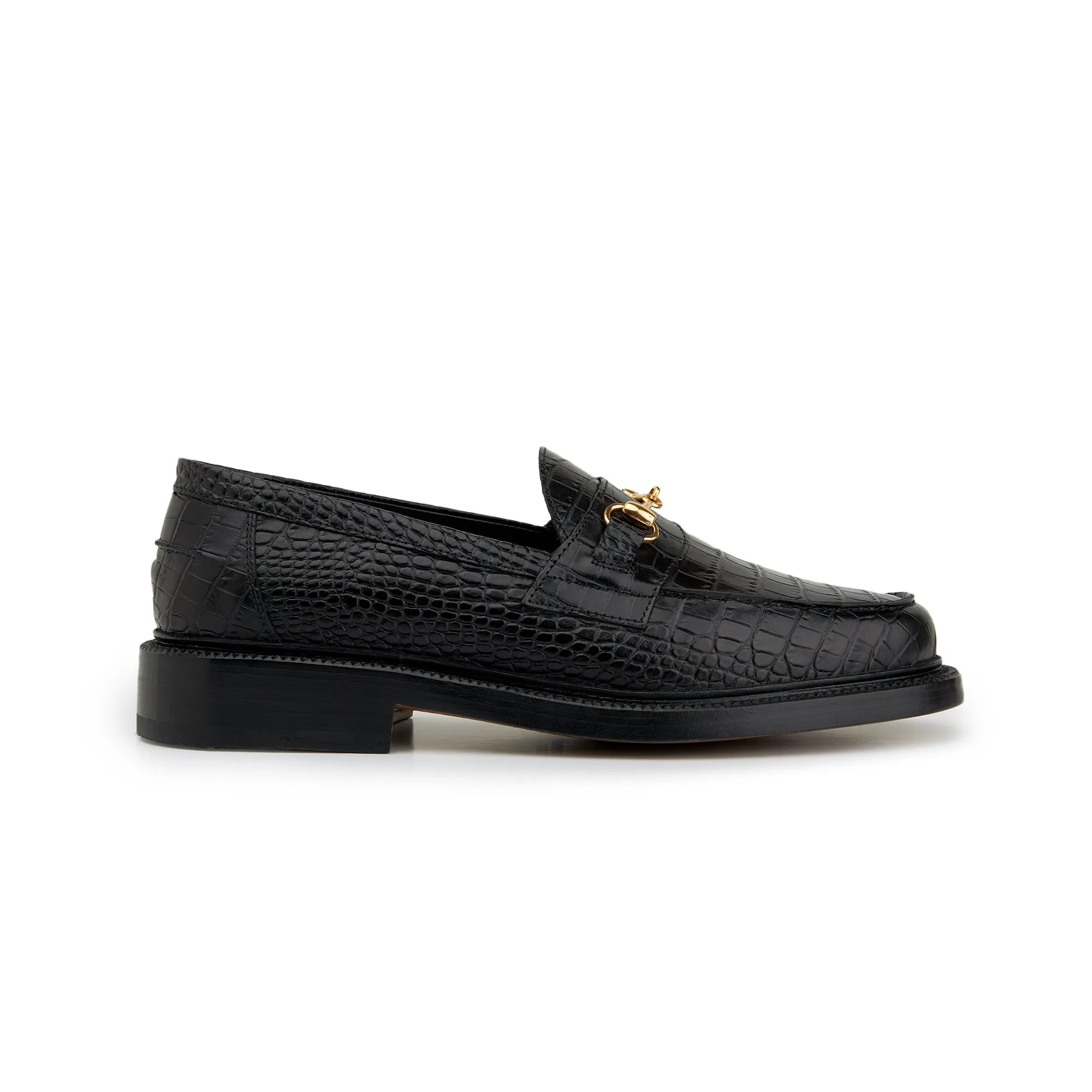 The Mason Horse Bit Loafer, Onyx Croc