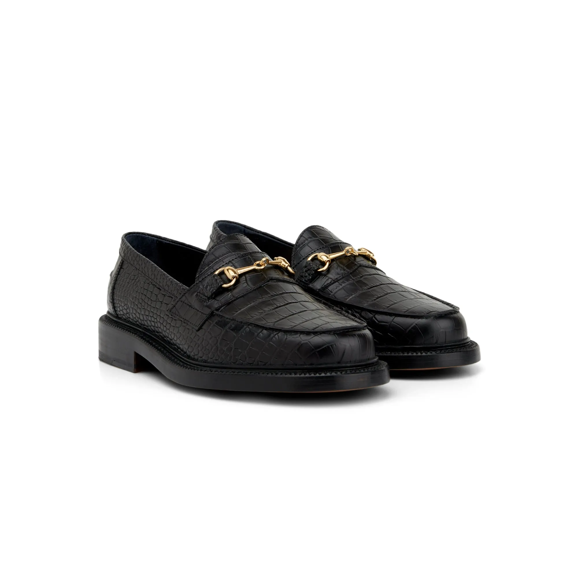 The Mason Horse Bit Loafer, Onyx Croc