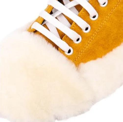 Women's Autumn Suede Flat Shoes With Fur Inserts